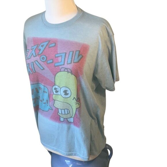 Simpsons Mr Sparkle Japanese Vintage 90’s Changes TShirt, L. Light Blue. Rare! - Picture 9 of 12